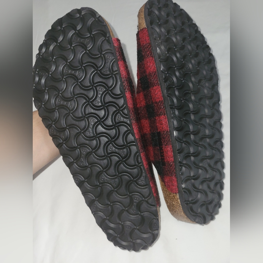 Birkenstock Red and Black Plaid Slippers - Picture 3 of 3